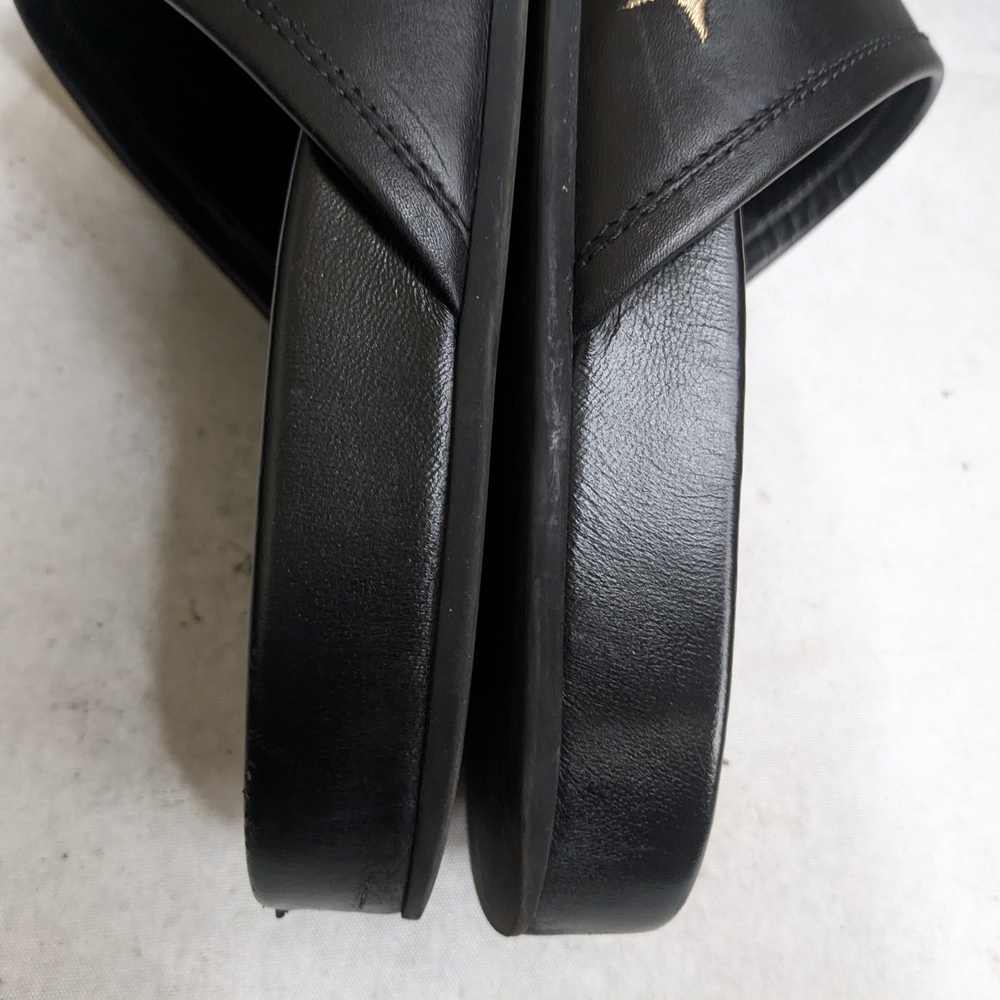 Gucci Horsebit Loafers Mules Men US 9.5 Black Gold Stars Bees Leather - Picture 7 of 16